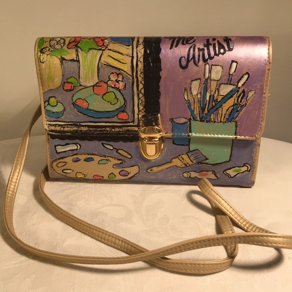 Handpainted by Me!😃ShoulderBag Cross Body Bag With Lots Of Pockets/Compartments
